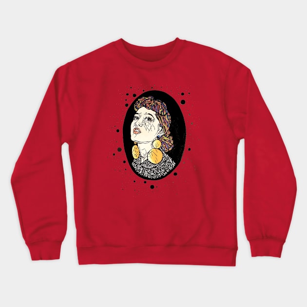 Retro Woman Crewneck Sweatshirt by KazArtDesigns